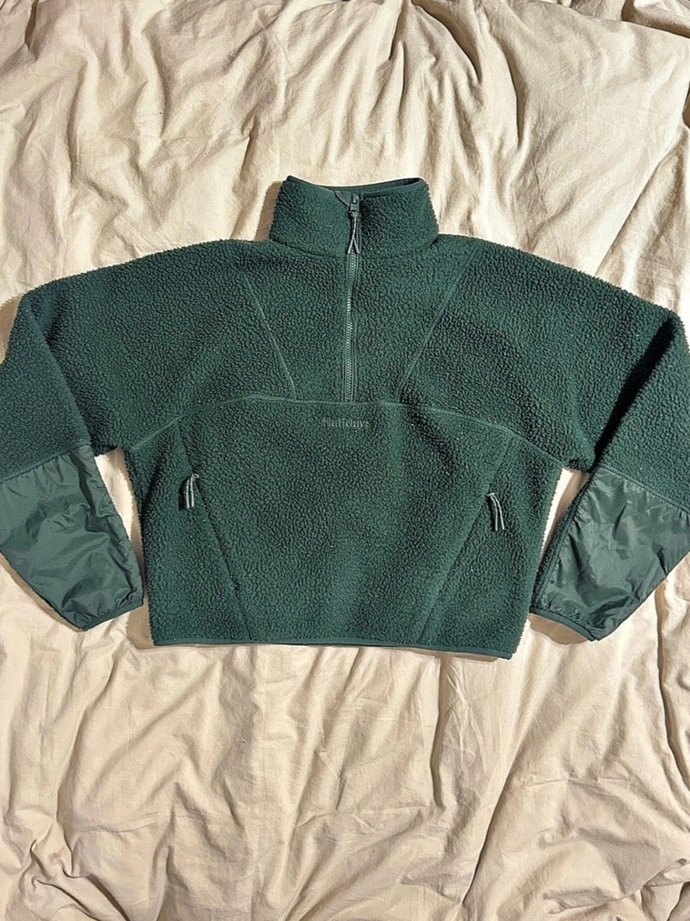 Halfdays Chapelle Fleece Jacket Green Half-Zip